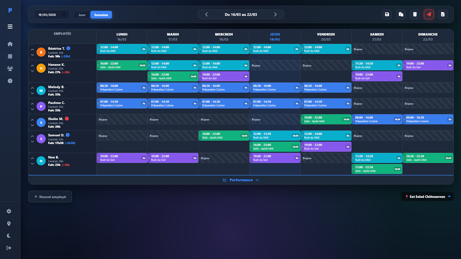 PlanningPro Mode Nuit